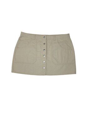 Old Navy Beige Button-Front Denim Mini Skirt Womens Size 18 100% Cotton Casual